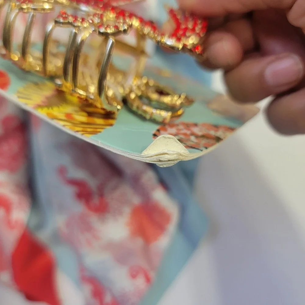Piper K Coastal Scarf and Rhinestone CRAB Gold Hair Claw Clip Nautical SEA‎ LIFE
